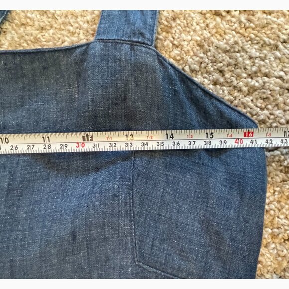 Express Blue 100% Linen Dress Criss Cross Zipper Back Junior Size 9/10 - Picture 7 of 11